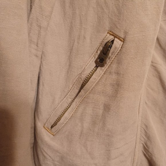 NWT Lucky Brand Soft Linen Jacket, Asymmetrical Zip Front - Picture 10 of 10